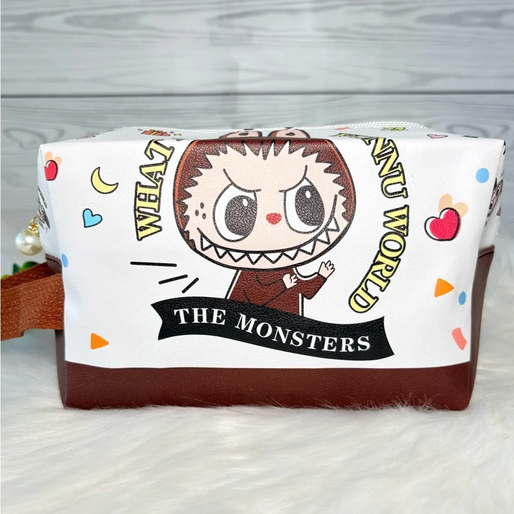Brown Monster Character Large‎ Cosmetic Bag
